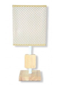 Деревянная настольная лампа с абажуром SVLIGHT 316 бежевый